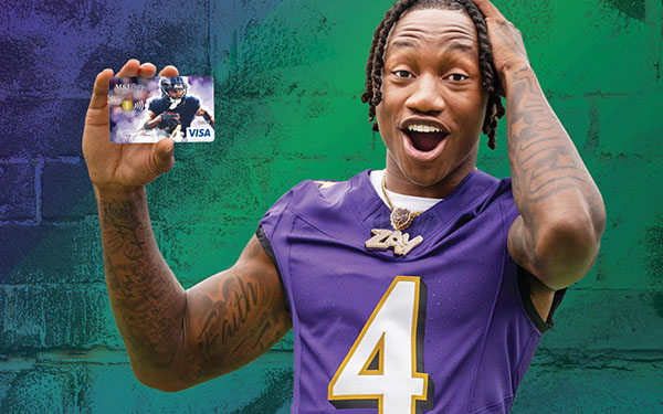 Zay Ravens debit card